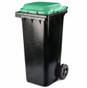 Бак для мусора на колесах Альтернатива М4603 Черно-зеленый 120л