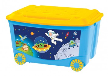 Ящик для игрушек на колесах с аппликацией Пластишка 4313809 58х39хh33.5 см 45л