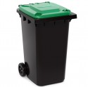 Бак для мусора на колесах Альтернатива М5937 Черно-зеленый 240л