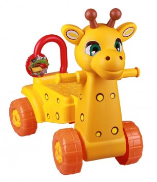 Игрушка на колесах детская Альтернатива PLAST LAND Жираф желтый М3892