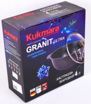 Кастрюля-жаровня KUKMARA "Granit Ultra" Red жга41а 4л