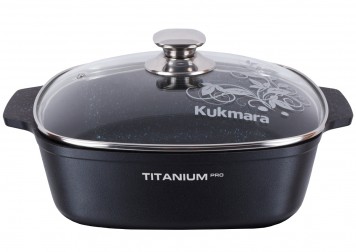 Кастрюля-жаровня KUKMARA Titanium Pro жкт51а 5л 28х28 см