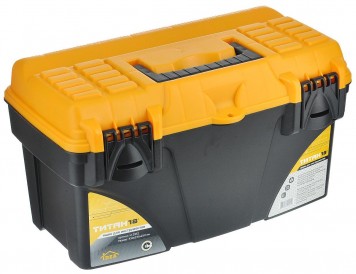Ящик для инструментов ТИТАН М-18 Черный с желтым М2932