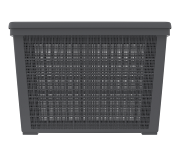 Плетеная корзина для хранения с крышкой Альт-Пласт Лён АП481 Графит 65л