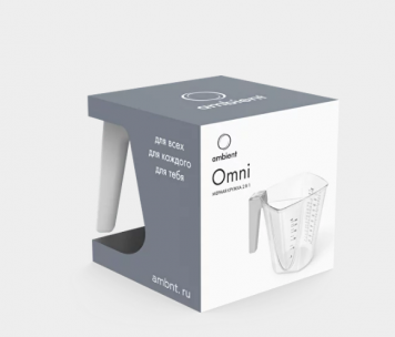 Кружка мерная Ambient Omni AOM011SANGR 1л Светло-серый с двумя отделениями