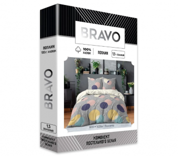 Постельное белье 1.5-спальное BRAVO Collection 6031+1623а-1 Поллита (наволочки 70х70)