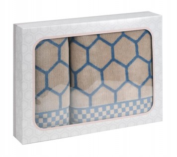 Комплект полотенец махровых Cleanelly Honeycombs КЦС-2602-3502-3311 цв.10000 2шт (50х90+70х130)