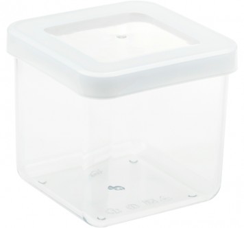 Емкость для сыпучих продуктов квадратная IDEA Степ М1291 Белый 10х10хh9.5 см 0.65л