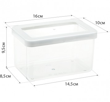 Емкость для сыпучих продуктов прямоугольная IDEA Степ М1296 Белый 16х10хh9.5 см 1.1л