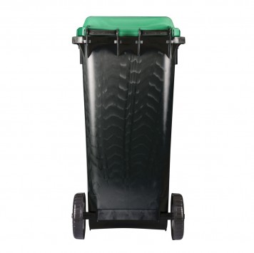 Бак для мусора на колесах Альтернатива М4603 Черно-зеленый 120л