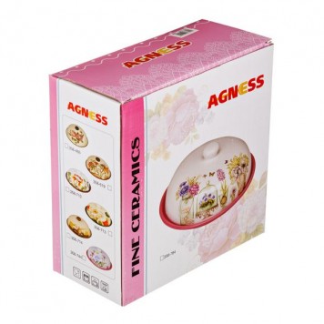 Блюдо для блинов с крышкой AGNESS Корейская роза 358-466 d23 см