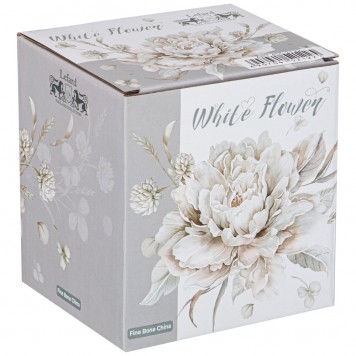 Кружка Lefard 415-2122 White flower серая в подарочной упаковке 420мл