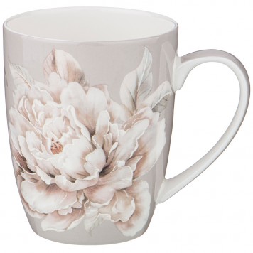 Кружка Lefard 415-2122 White flower серая в подарочной упаковке 420мл