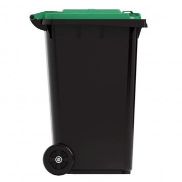 Бак для мусора на колесах Альтернатива М5937 Черно-зеленый 240л